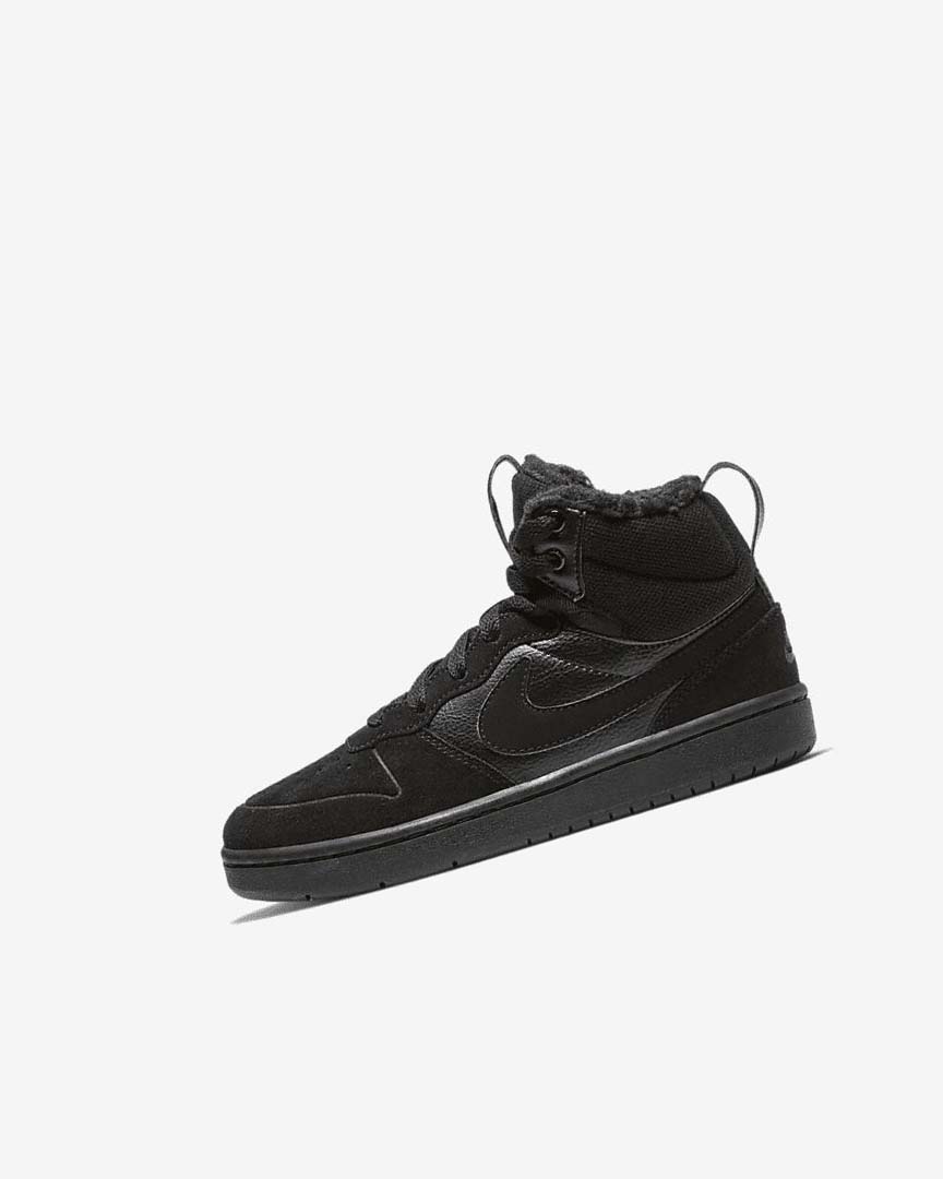 Botas Nike Court Borough Mid 2 Niño Negras Negras Negras | CR5053