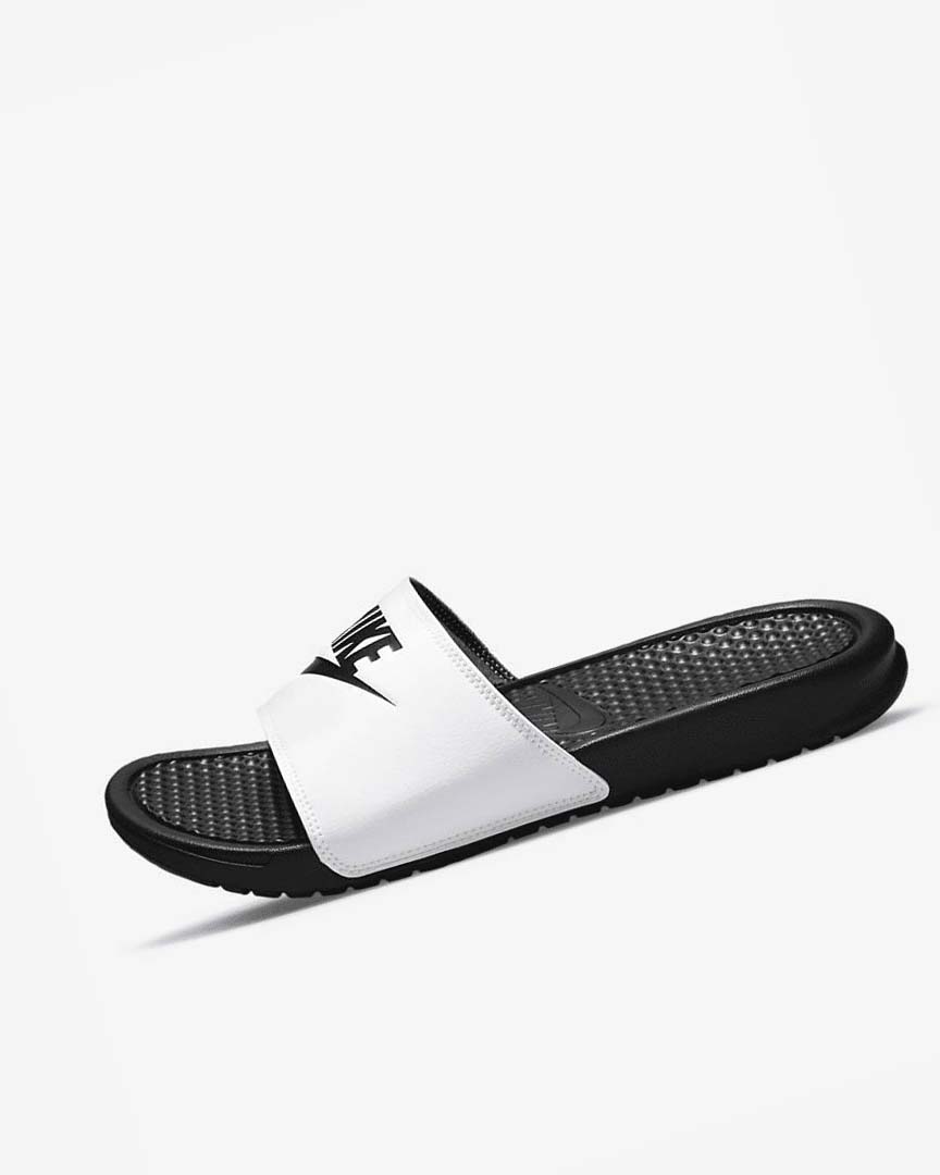 Chanclas Nike Benassi JDI Hombre Blancas Negras Negras | CR3253