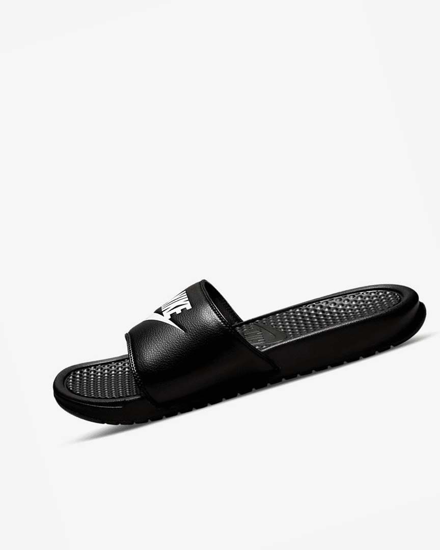 Chanclas Nike Benassi JDI Hombre Negras Blancas | CR4857