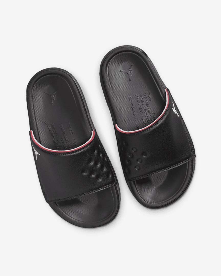 Chanclas Nike Jordan Play Niño Negras Rojas | CR5579