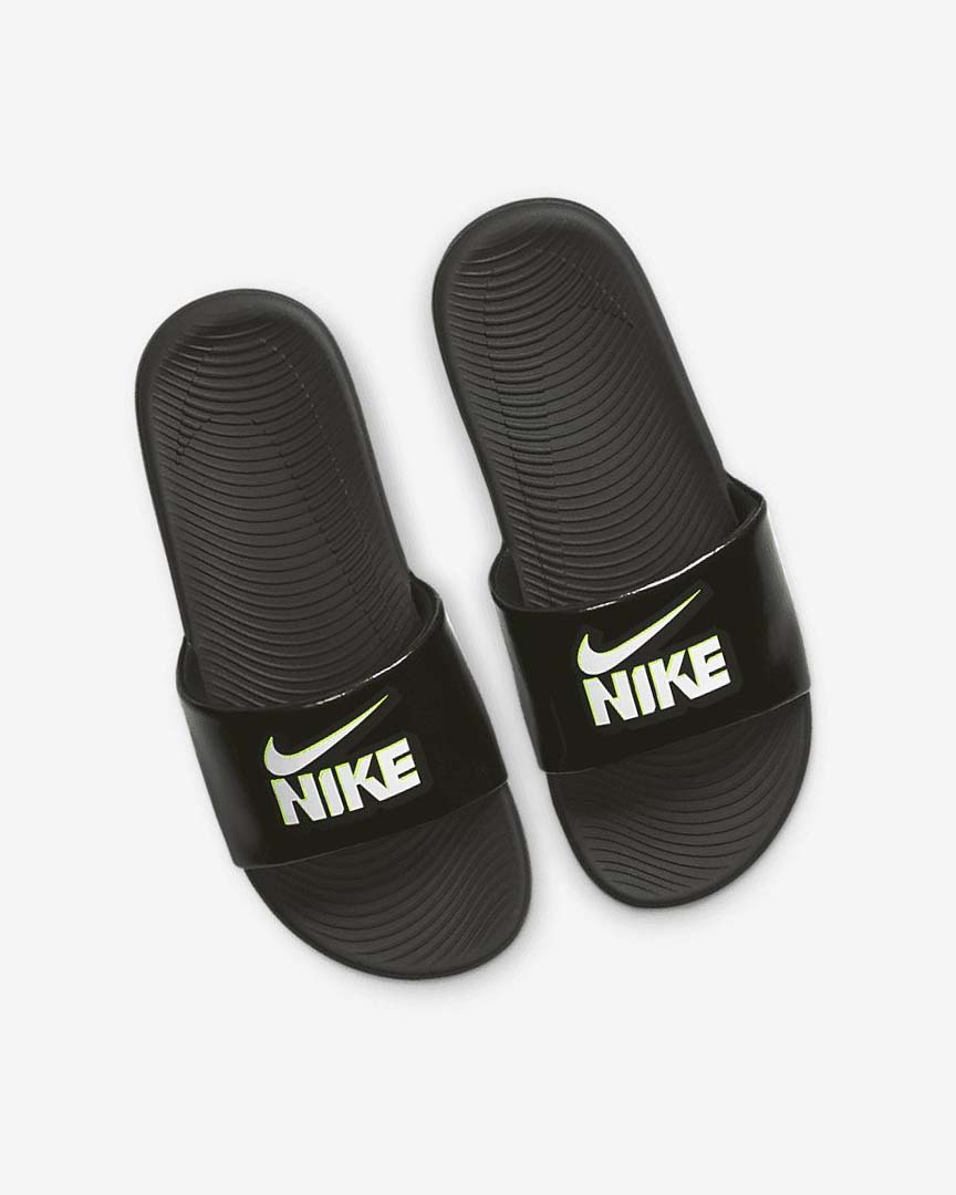 Chanclas Nike Kawa Niña Negras Blancas | CR3102