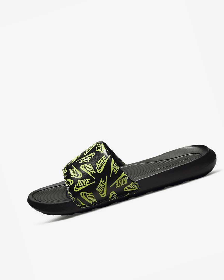 Chanclas Nike Victori One Hombre Negras Verde | CR2712