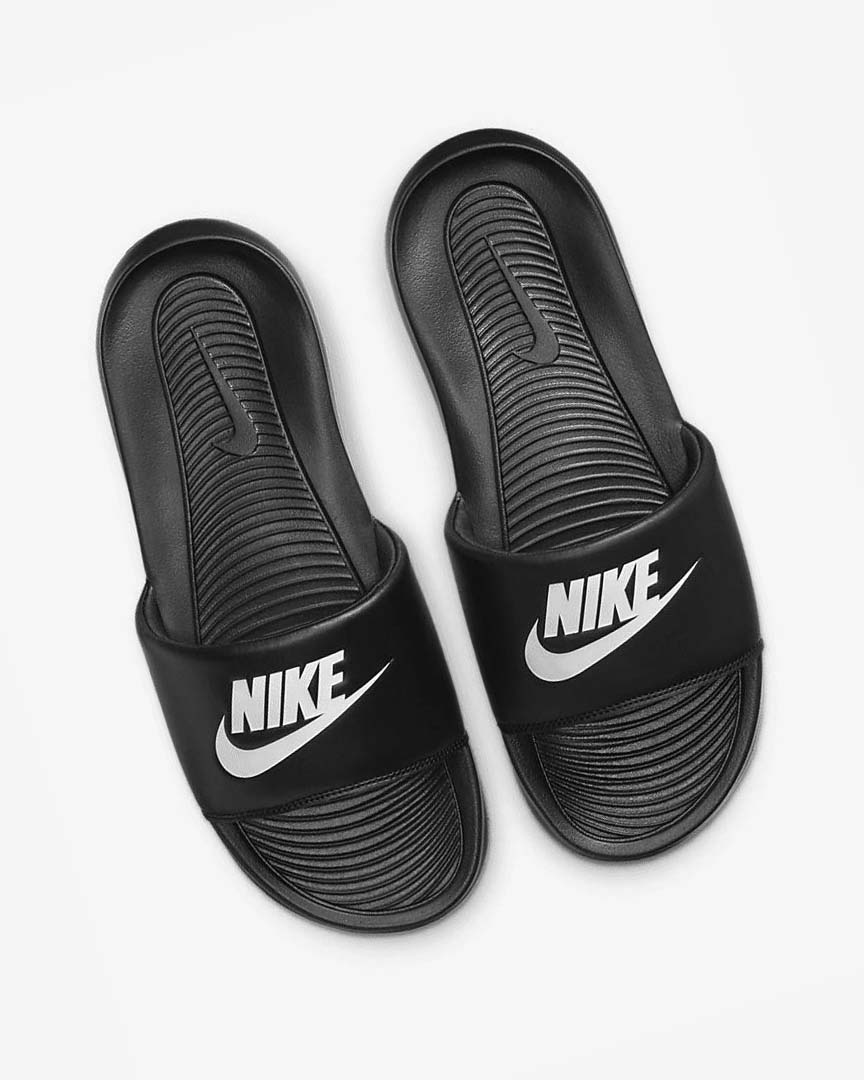 Chanclas Nike Victori One Hombre Negras Blancas | CR5434