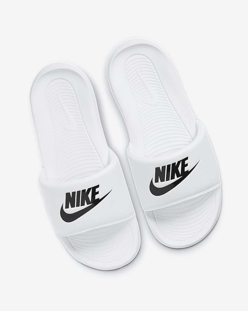 Chanclas Nike Victori One Mujer Blancas Blancas Negras | CR5545