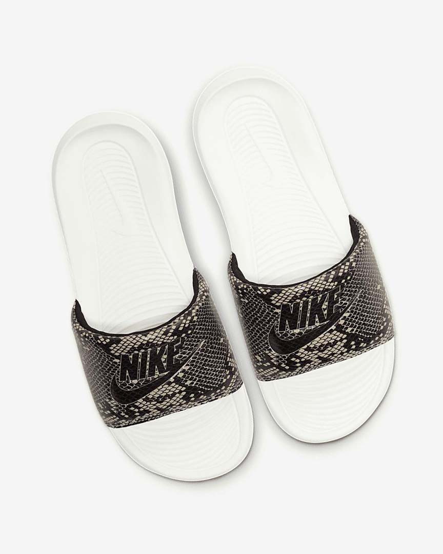 Chanclas Nike Victori One Mujer Marrones Blancas Negras | CR2789