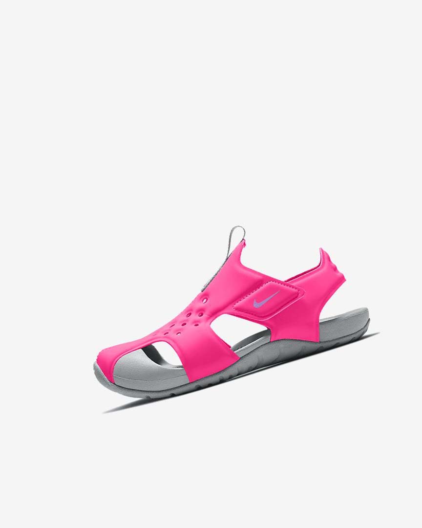 Sandalias Nike Sunray Protect 2 Niño Rosas Gris Fucsia | CR2586