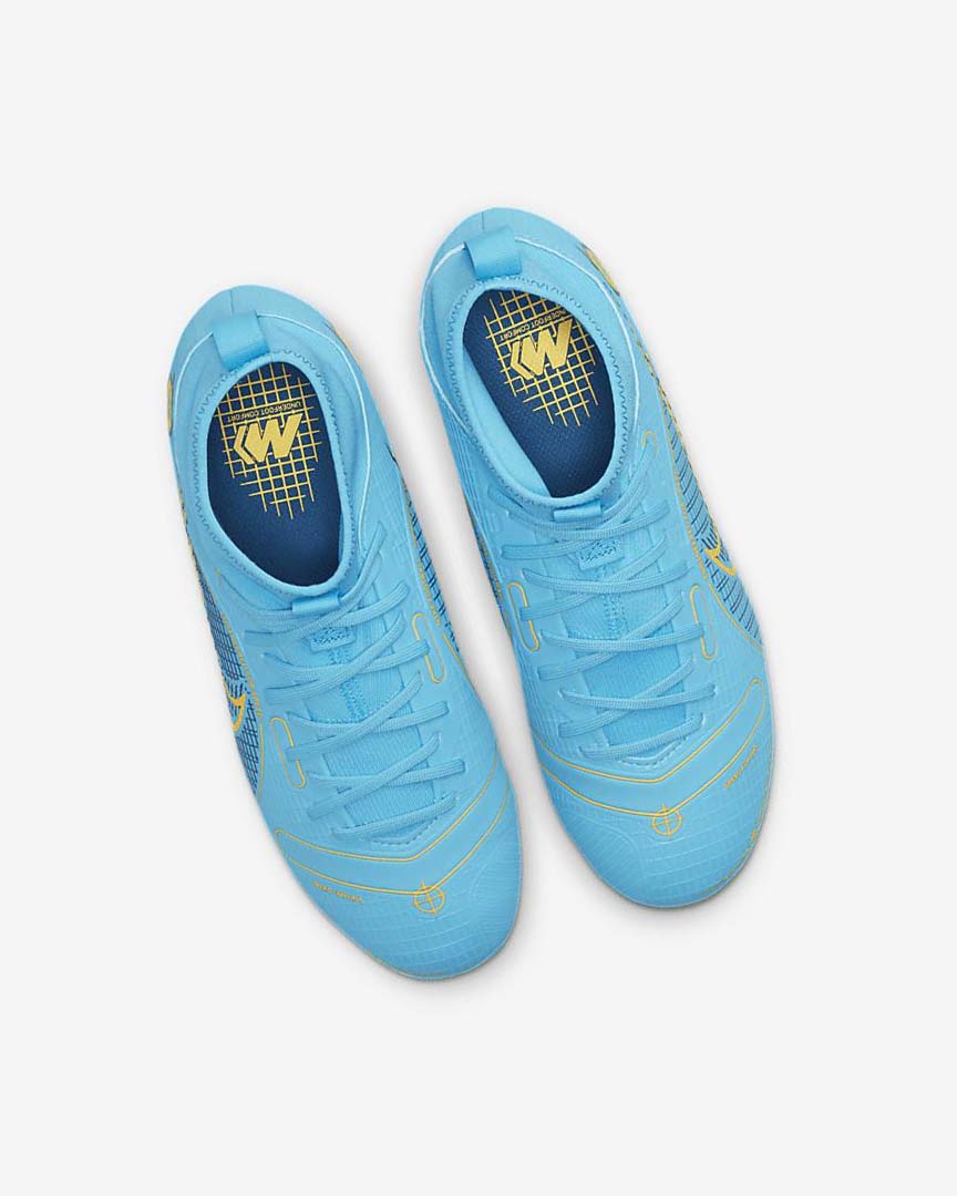 Tenis Futbol Nike Jr. Mercurial Superfly 8 Academy MG Niña Azules Naranjas | CR2530