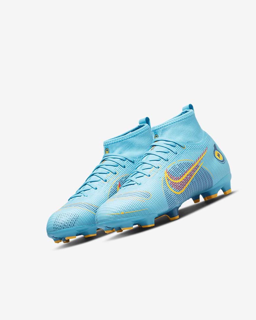 Tenis Futbol Nike Jr. Mercurial Superfly 8 Pro FG Niña Azules Naranjas | CR2533