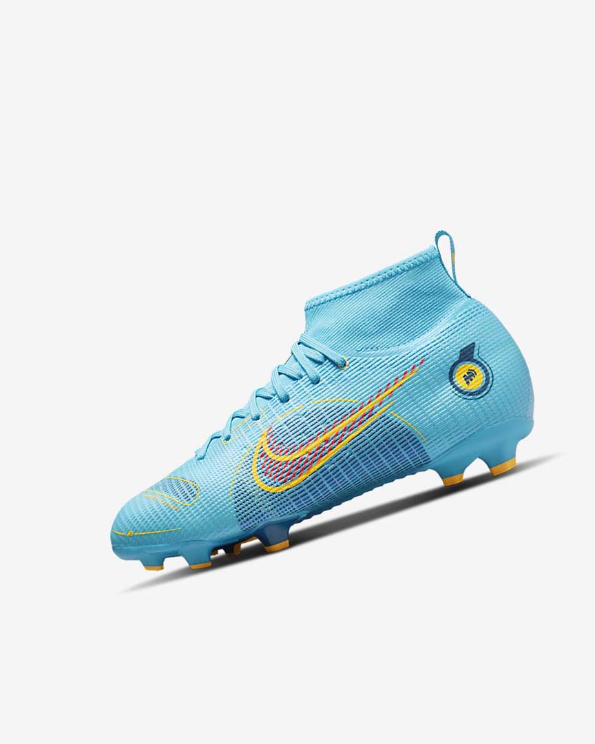 Tenis Futbol Nike Jr. Mercurial Superfly 8 Pro FG Niña Azules Naranjas | CR2533