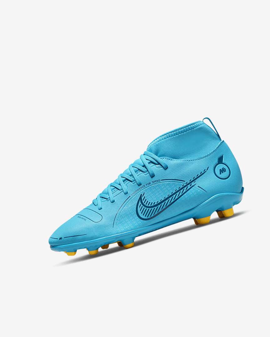 Tenis Futbol Nike Jr. Mercurial Superfly 8 Club MG Niña Azules Naranjas | CR4938