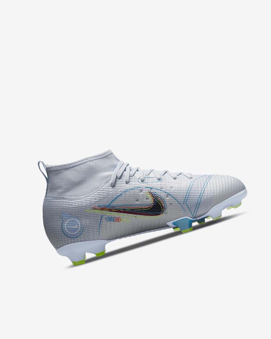 Tenis Futbol Nike Jr. Mercurial Superfly 8 Pro FG Niño Gris Azules Claro Azules | CR5180