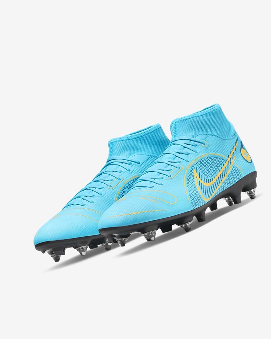 Tenis Futbol Nike Mercurial Superfly 8 Academy SG-PRO Anti-Clog Traction Mujer Azules Naranjas | CR1143