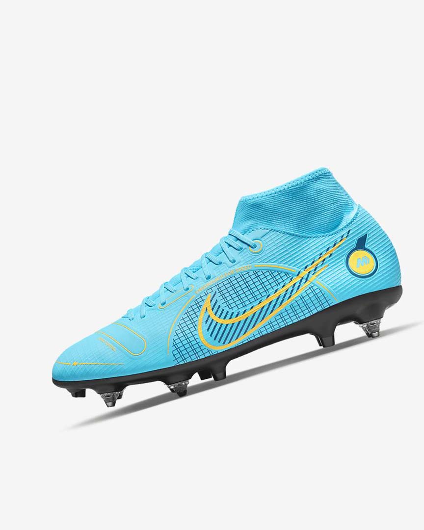 Tenis Futbol Nike Mercurial Superfly 8 Academy SG-PRO Anti-Clog Traction Mujer Azules Naranjas | CR1143