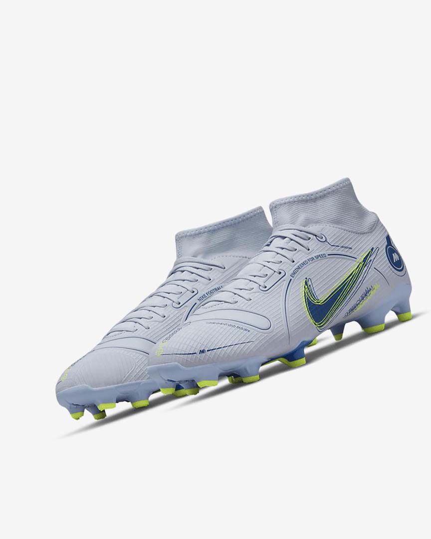 Tenis Futbol Nike Mercurial Superfly 8 Academy MG Mujer Gris Azules Claro Azules Oscuro | CR1166