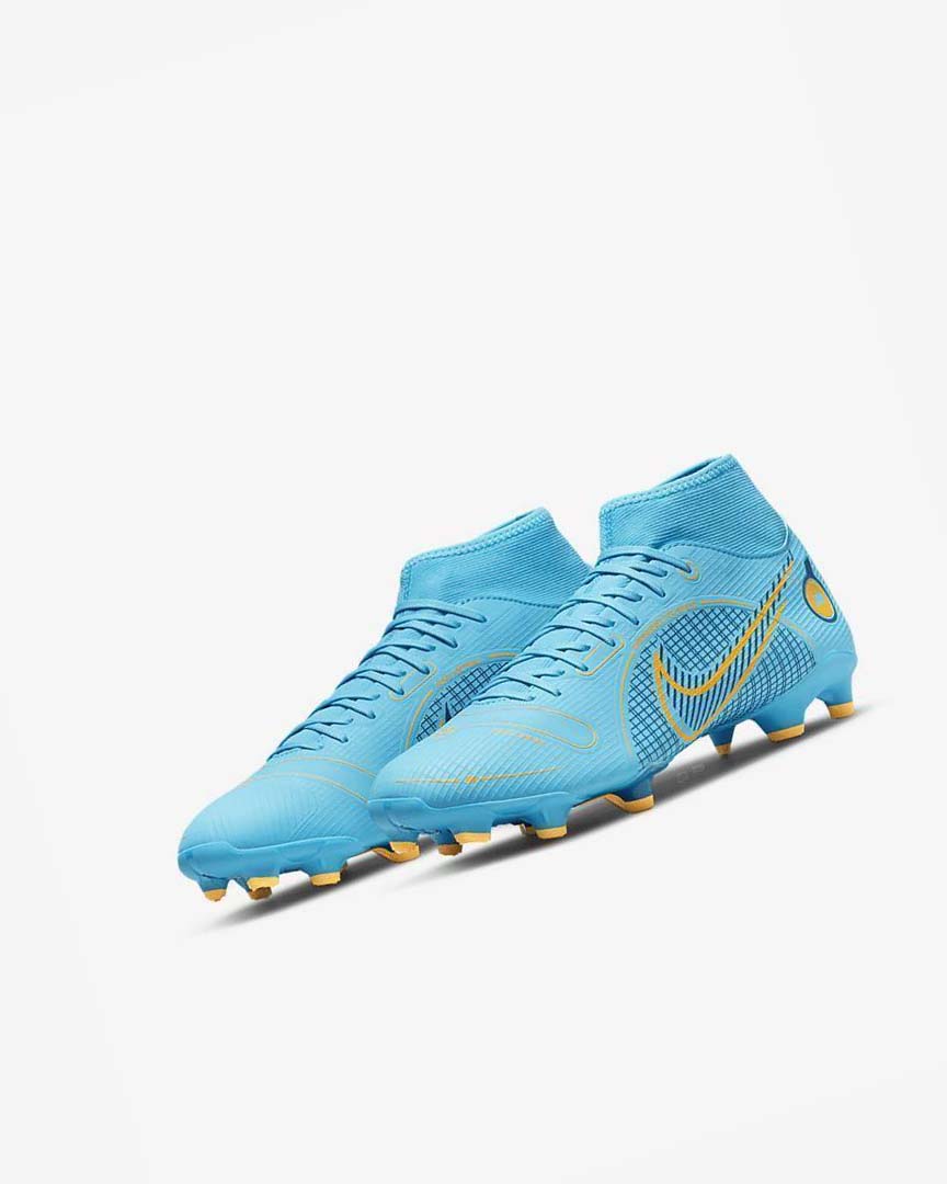 Tenis Futbol Nike Mercurial Superfly 8 Academy MG Hombre Azules Naranjas | CR3019