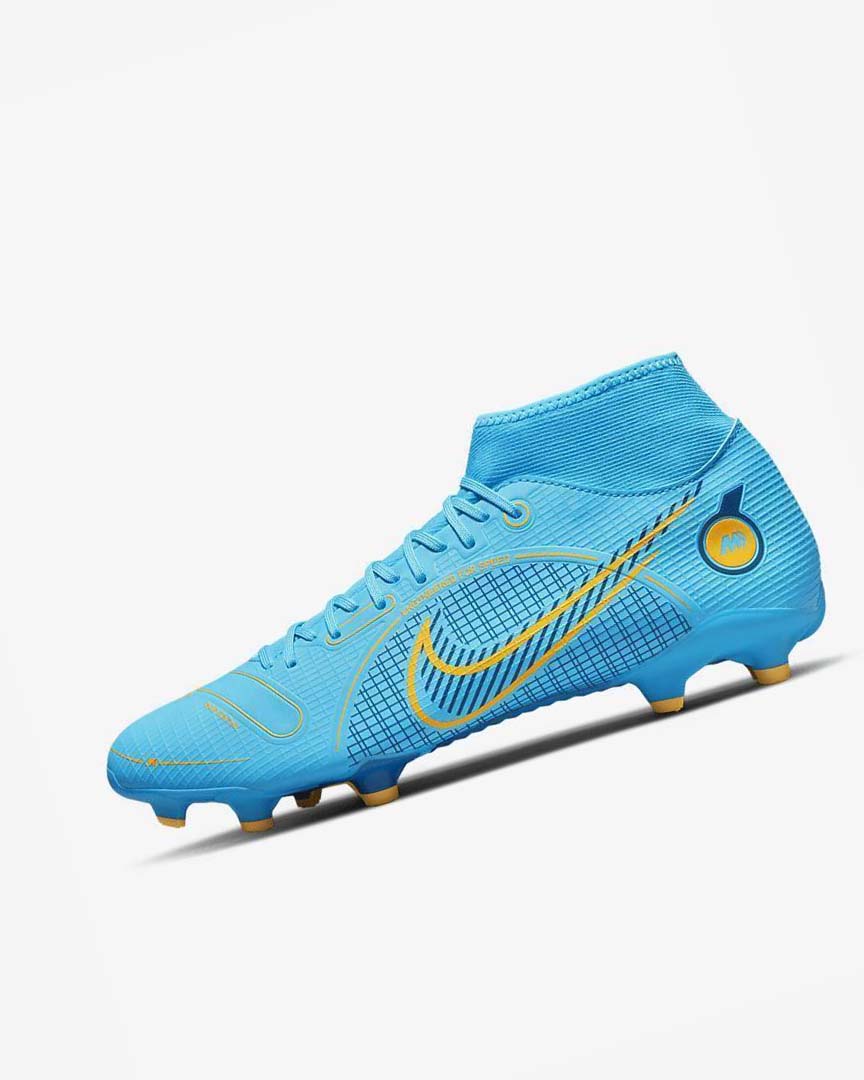 Tenis Futbol Nike Mercurial Superfly 8 Academy MG Hombre Azules Naranjas | CR3019