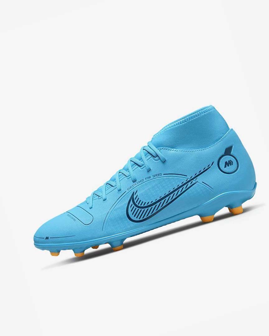 Tenis Futbol Nike Mercurial Superfly 8 Club MG Hombre Azules Naranjas | CR2441