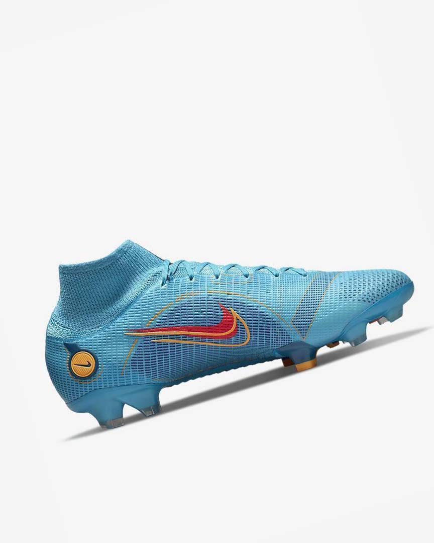 Tenis Futbol Nike Mercurial Superfly 8 Elite FG Hombre Azules Naranjas | CR2744