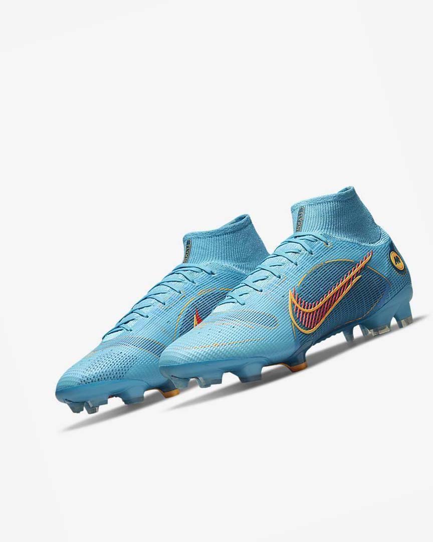 Tenis Futbol Nike Mercurial Superfly 8 Elite FG Hombre Azules Naranjas | CR2744