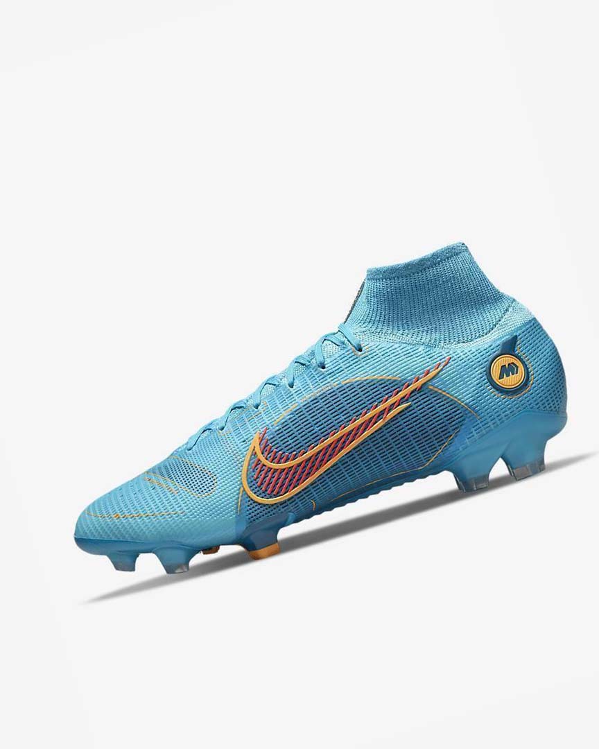 Tenis Futbol Nike Mercurial Superfly 8 Elite FG Hombre Azules Naranjas | CR2744