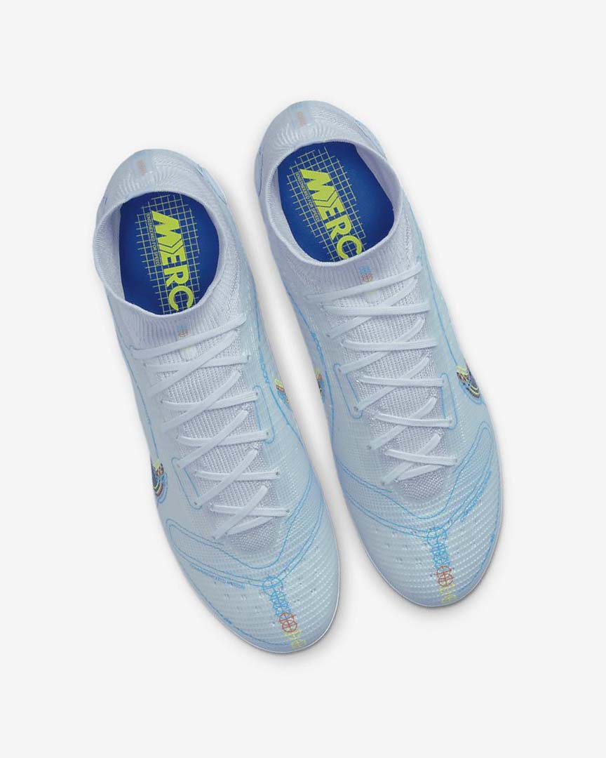 Tenis Futbol Nike Mercurial Superfly 8 Elite FG Mujer Gris Azules Claro Azules Azules | CR2883