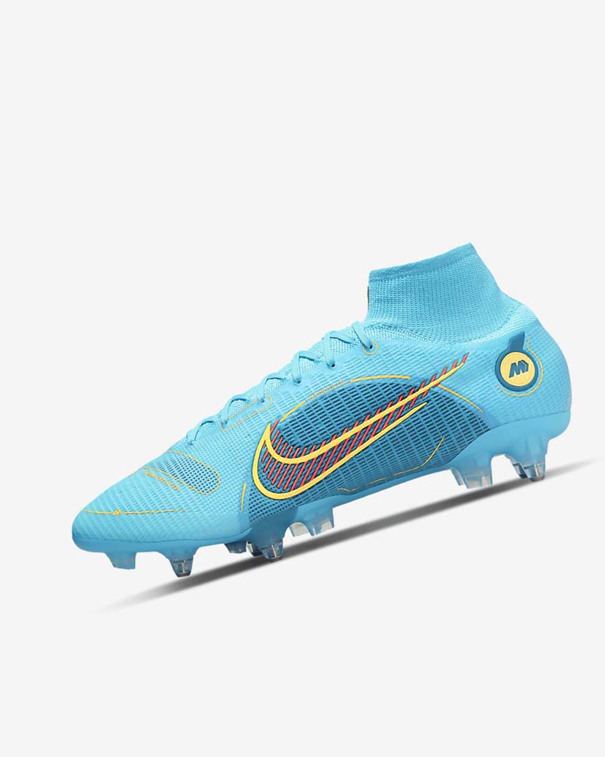 Tenis Futbol Nike Mercurial Superfly 8 Elite SG-PRO Anti-Clog Traction Mujer Azules Naranjas | CR3236