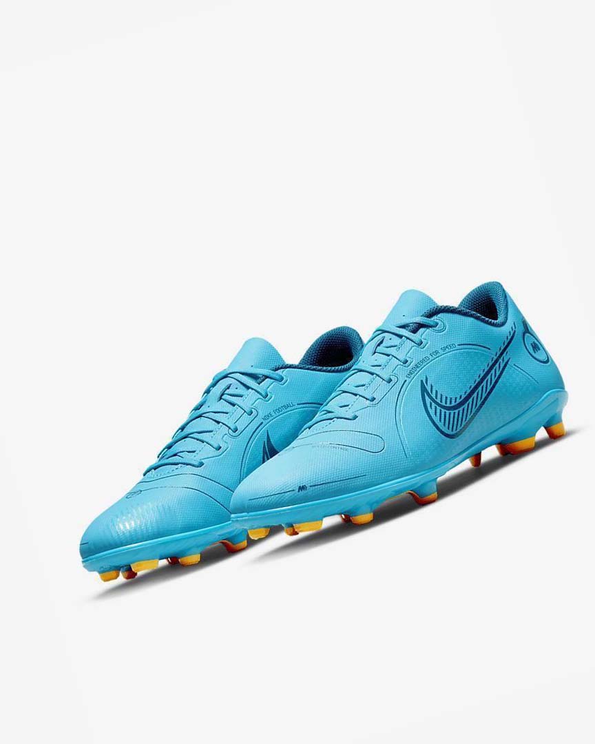 Tenis Futbol Nike Mercurial Vapor 14 Club MG Hombre Azules Naranjas | CR2662