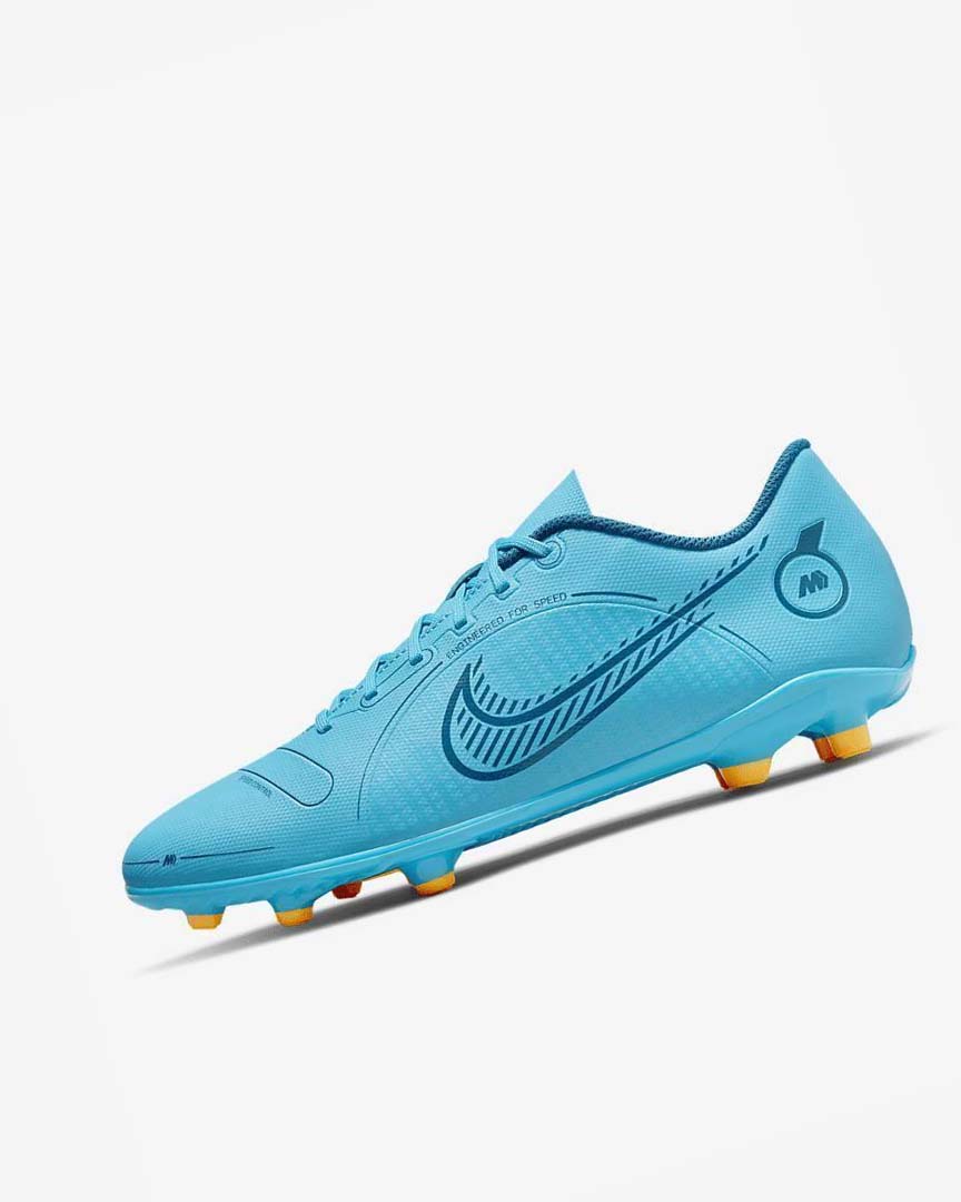 Tenis Futbol Nike Mercurial Vapor 14 Club MG Hombre Azules Naranjas | CR2662