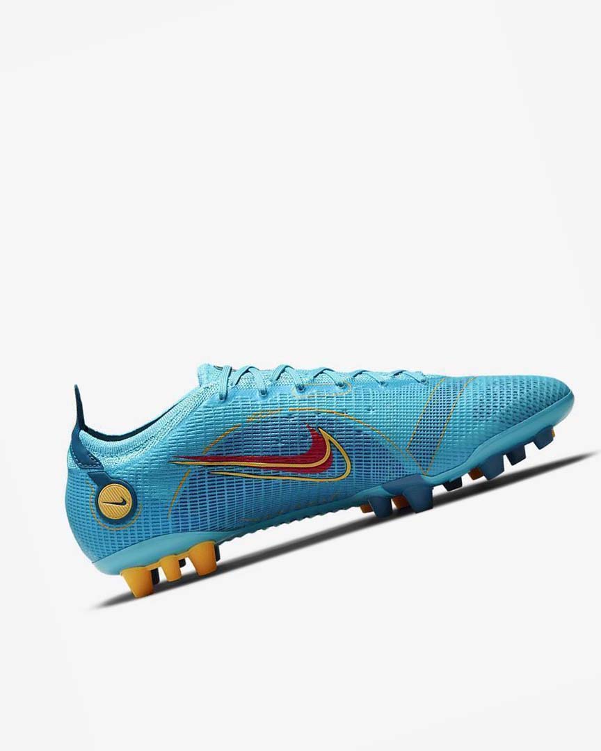 Tenis Futbol Nike Mercurial Vapor 14 Elite AG Hombre Azules Naranjas | CR2509