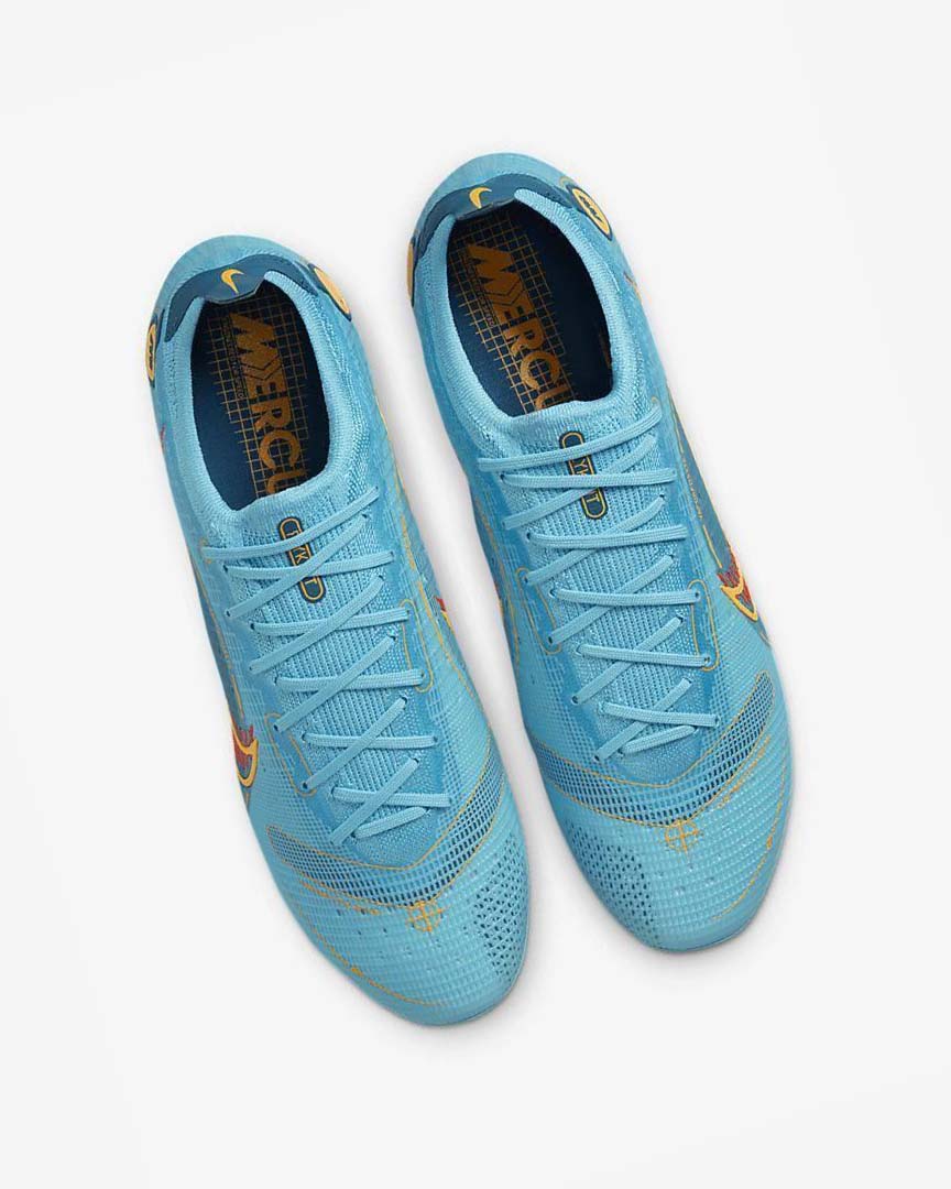 Tenis Futbol Nike Mercurial Vapor 14 Elite AG Hombre Azules Naranjas | CR2509