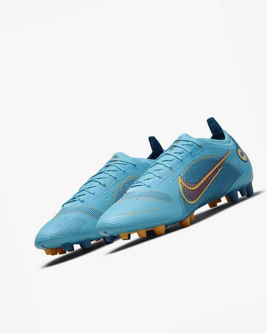 Tenis Futbol Nike Mercurial Vapor 14 Elite AG Hombre Azules Naranjas | CR2509