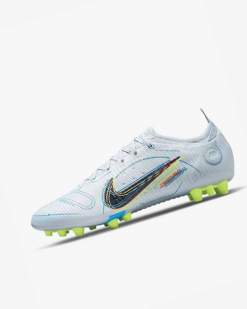 Tenis Futbol Nike Mercurial Vapor 14 Elite AG Hombre Gris Azules Claro Naranjas Azules | CR2576