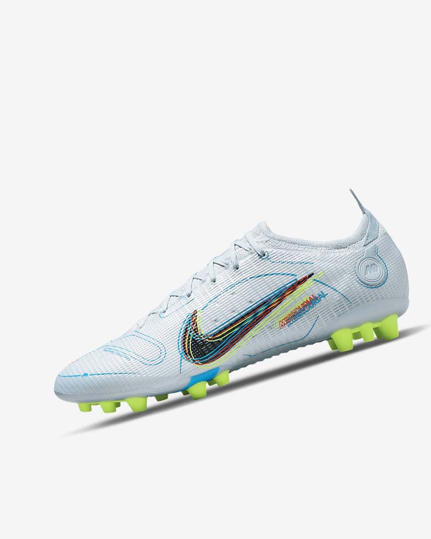 Tenis Futbol Nike Mercurial Vapor 14 Elite AG Mujer Gris Azules Claro Naranjas Azules | CR2581