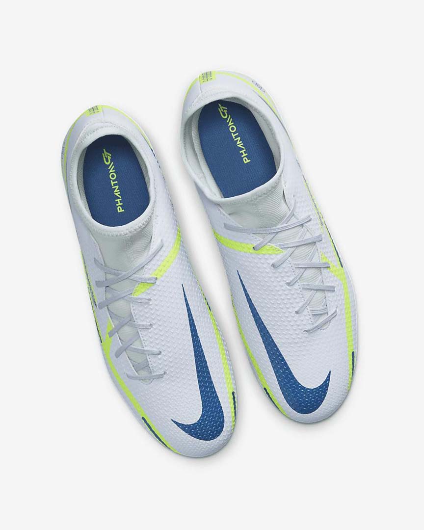 Tenis Futbol Nike Phantom GT2 Academy Dynamic Fit MG Mujer Gris Azules Claro Azules Oscuro | CR4715