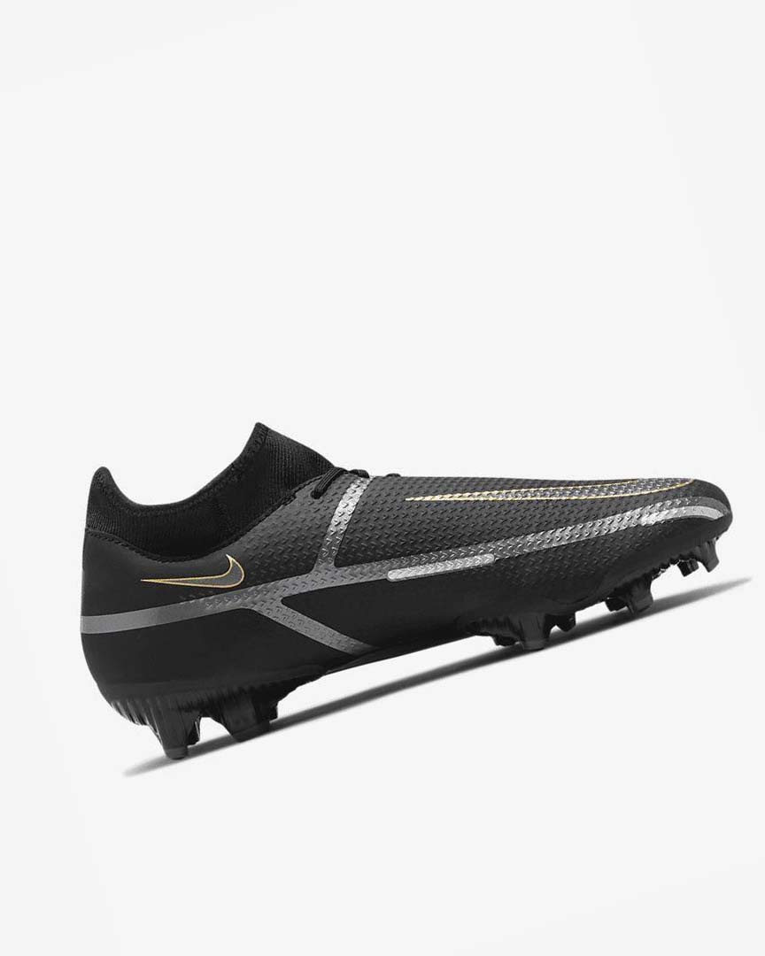 Tenis Futbol Nike Phantom GT2 Academy Dynamic Fit MG Hombre Negras Metal Doradas Gris Oscuro Metal Gris Oscuro | CR5121