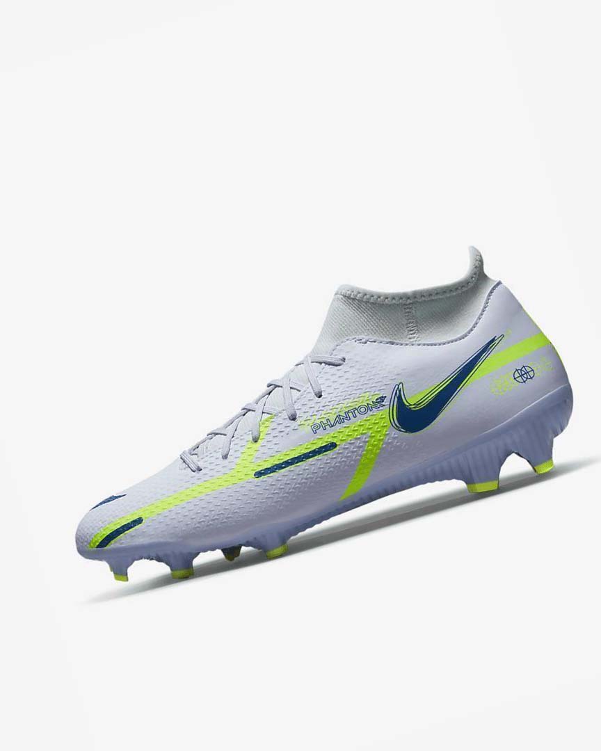 Tenis Futbol Nike Phantom GT2 Academy Dynamic Fit MG Hombre Gris Azules Claro Azules Oscuro | CR5272