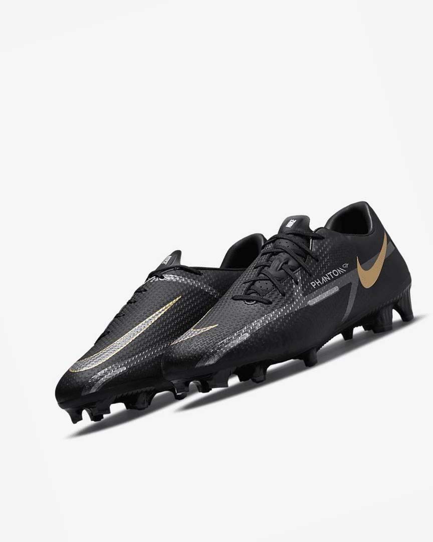 Tenis Futbol Nike Phantom GT2 Academy MG Hombre Negras Metal Doradas Gris Oscuro Metal Gris Oscuro | CR3231