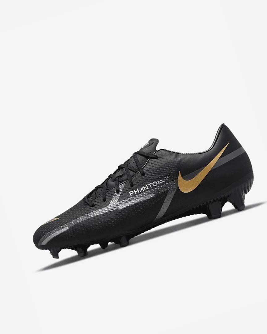 Tenis Futbol Nike Phantom GT2 Academy MG Hombre Negras Metal Doradas Gris Oscuro Metal Gris Oscuro | CR3231