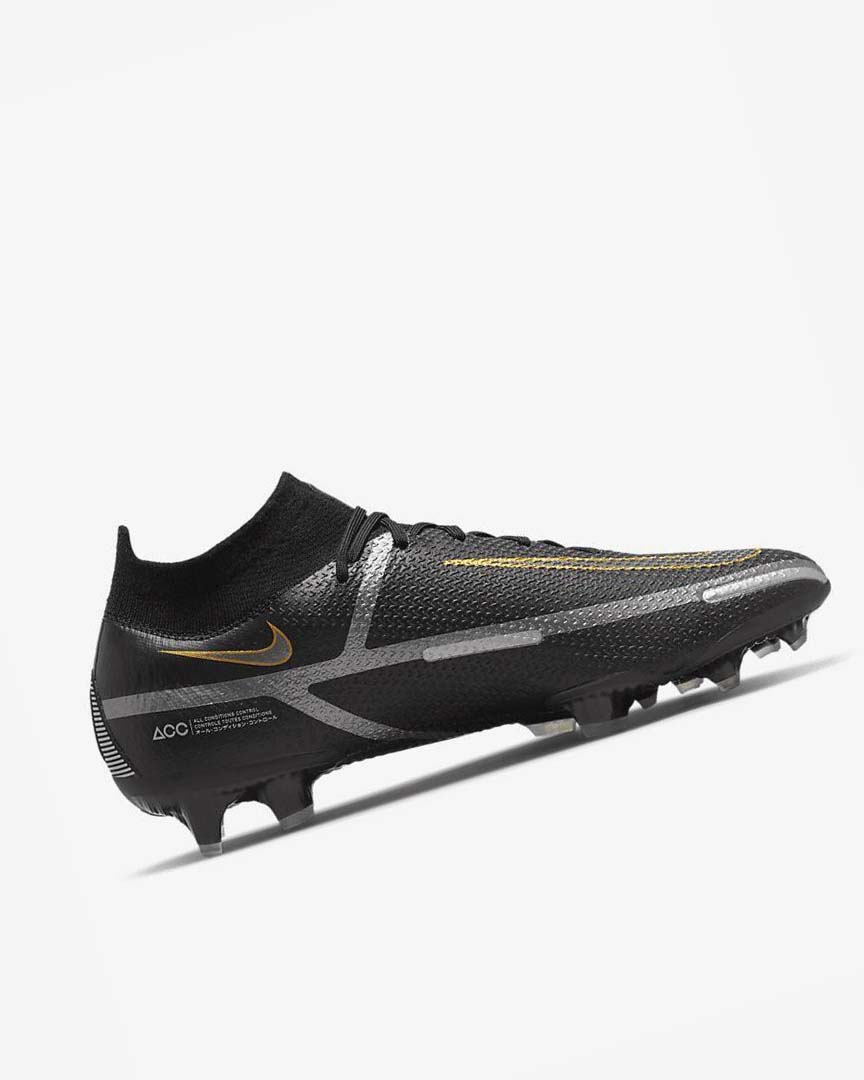 Tenis Futbol Nike Phantom GT2 Dynamic Fit Elite FG Hombre Negras Metal Doradas Metal Plateadas Metal Gris Oscuro | CR1159