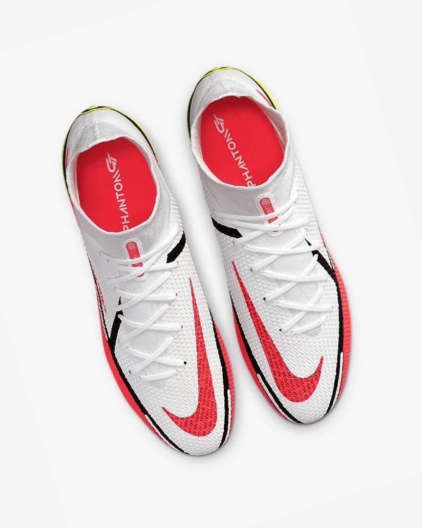 Tenis Futbol Nike Phantom GT2 Dynamic Fit Elite FG Hombre Blancas Rojas Claro | CR2470