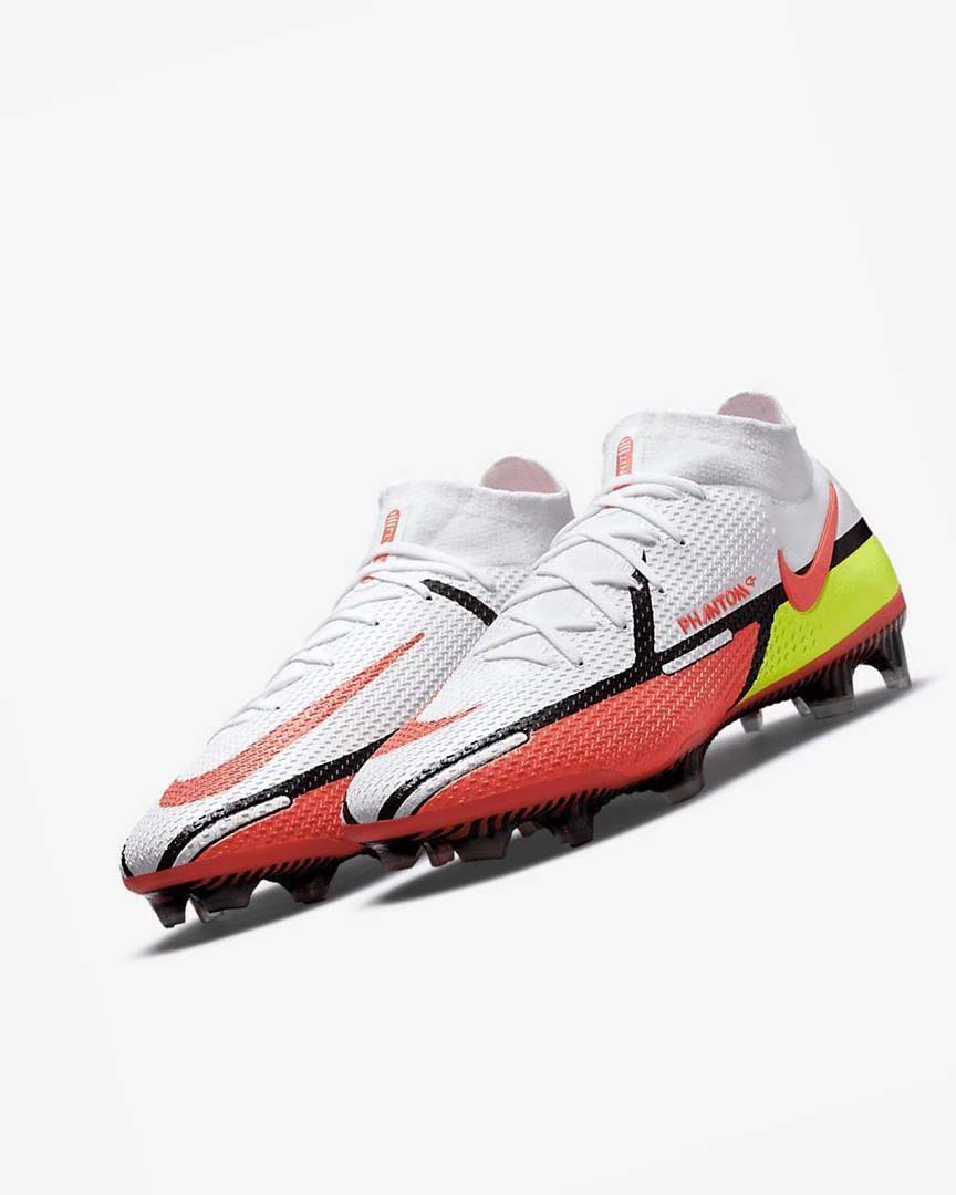 Tenis Futbol Nike Phantom GT2 Dynamic Fit Elite FG Hombre Blancas Rojas Claro | CR2470