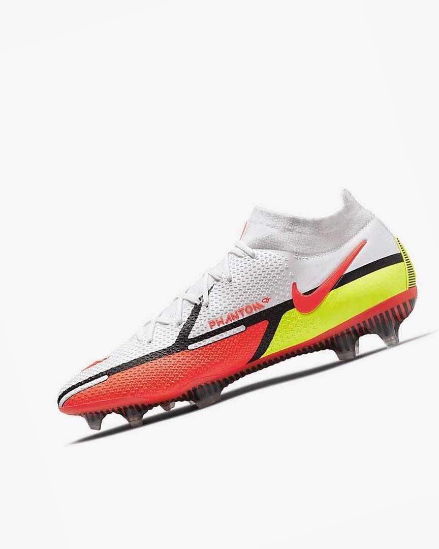 Tenis Futbol Nike Phantom GT2 Dynamic Fit Elite FG Hombre Blancas Rojas Claro | CR2470