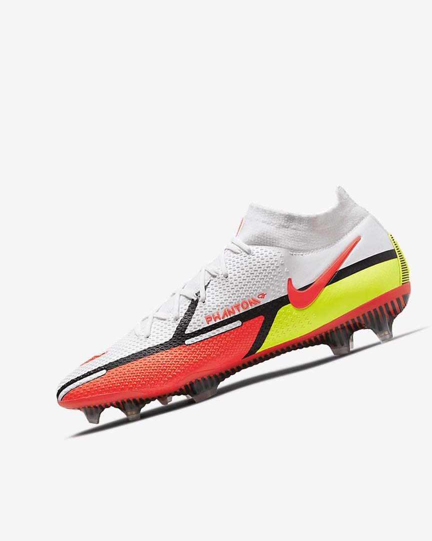 Tenis Futbol Nike Phantom GT2 Dynamic Fit Elite FG Mujer Blancas Rojas Claro | CR5289