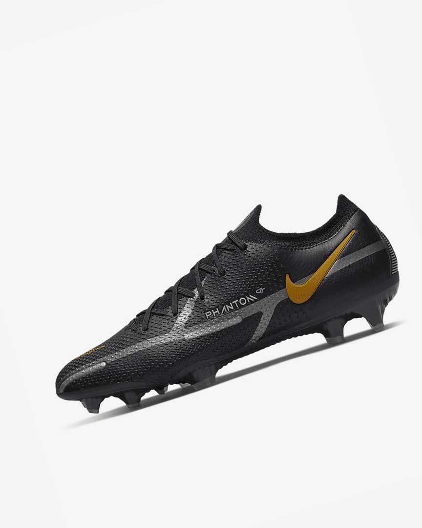 Tenis Futbol Nike Phantom GT2 Elite FG Hombre Negras Metal Doradas Metal Plateadas Metal Gris Oscuro | CR4694