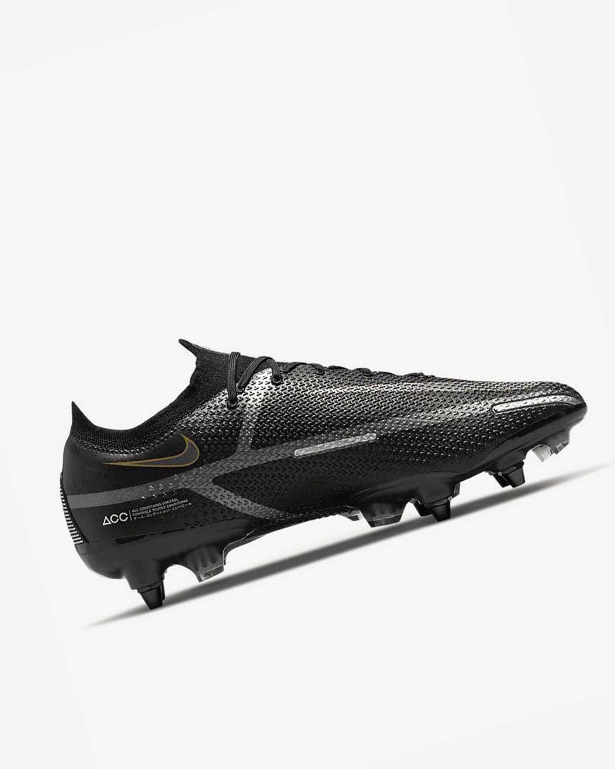 Tenis Futbol Nike Phantom GT2 Elite SG-Pro AC Hombre Negras Metal Doradas Metal Plateadas Metal Gris Oscuro | CR4725