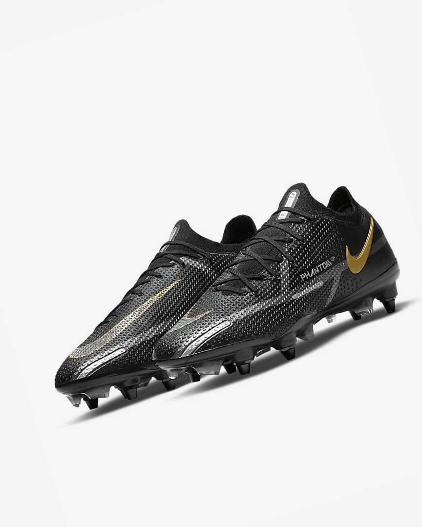 Tenis Futbol Nike Phantom GT2 Elite SG-Pro AC Hombre Negras Metal Doradas Metal Plateadas Metal Gris Oscuro | CR4725