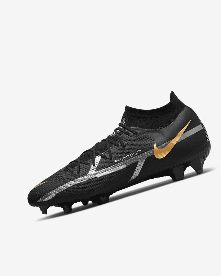 Tenis Futbol Nike Phantom GT2 Pro Dynamic Fit FG Mujer Negras Metal Doradas Metal Plateadas Metal Gris Oscuro | CR2254