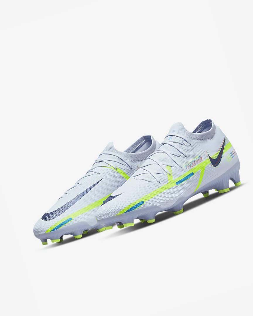 Tenis Futbol Nike Phantom GT2 Pro FG Hombre Gris Azules Claro Azules | CR5313