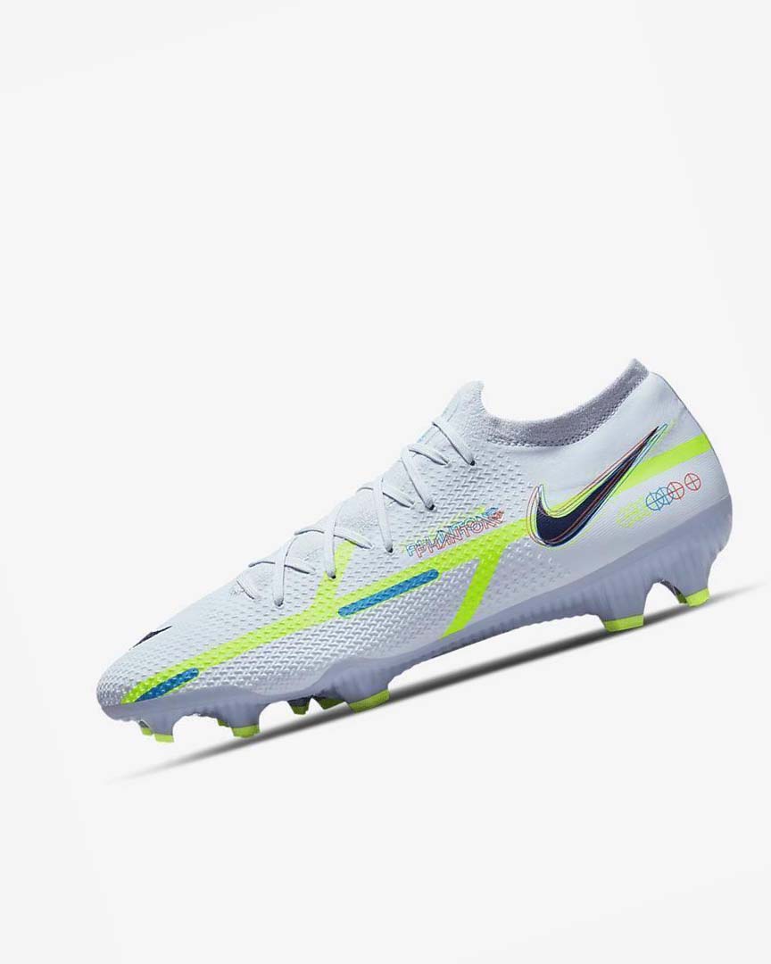 Tenis Futbol Nike Phantom GT2 Pro FG Hombre Gris Azules Claro Azules | CR5313