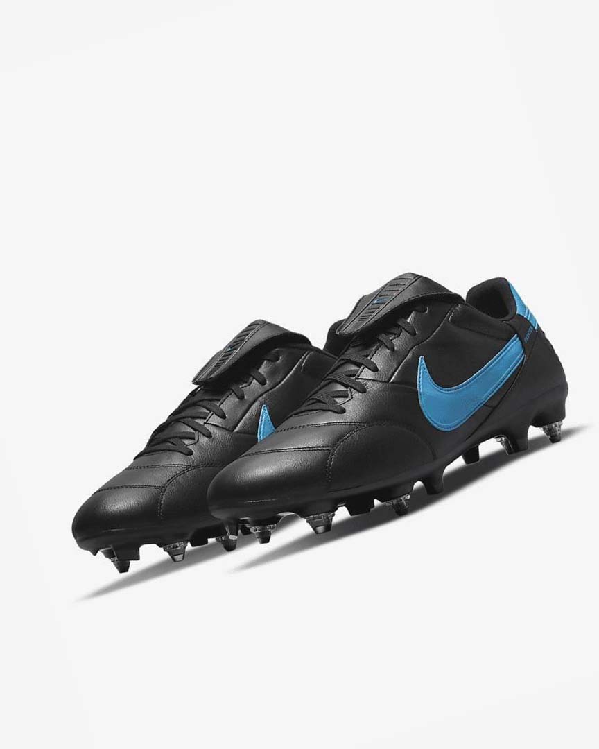 Tenis Futbol Nike The Premier 3 SG-PRO Anti-Clog Traction Hombre Negras Negras Azules | CR2998